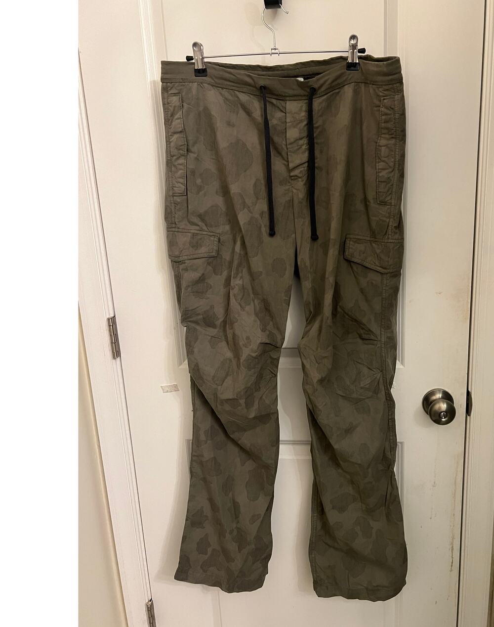 James Perse Camo Cargo Pants Drawstring Pull On Men's L Utility Military Skater